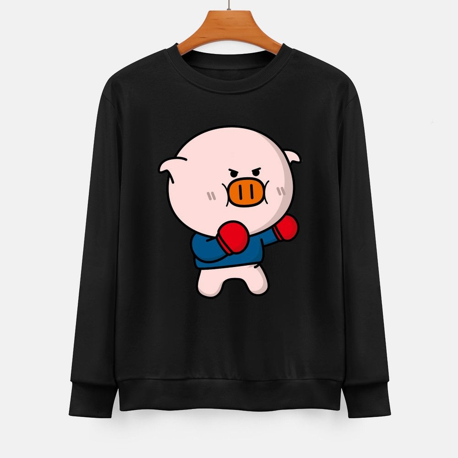 Front Patterned Long Sleeve TopSoft-Touch Crew Neck